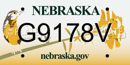 G9178V Nebraska License Plate