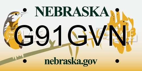 G91GVN Nebraska License Plate