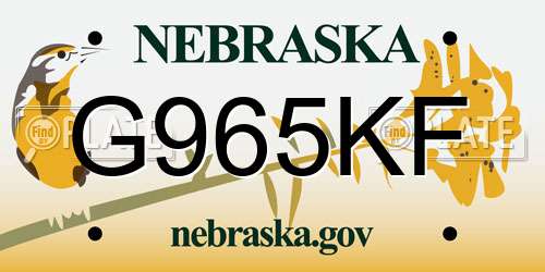 G965KF Nebraska License Plate