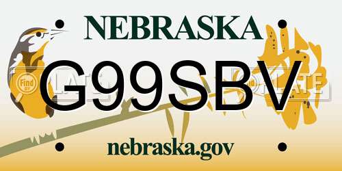 G99SBV Nebraska License Plate