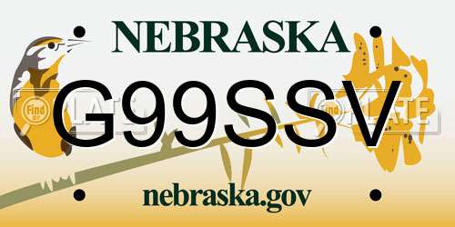 G99SSV Nebraska License Plate