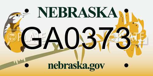 GA0373 Nebraska License Plate