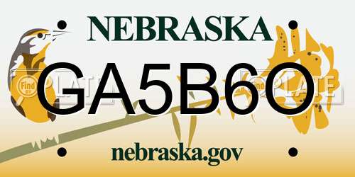 GA5B6O Nebraska License Plate