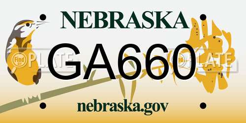 GA660 Nebraska License Plate
