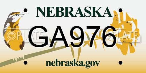 GA976 Nebraska License Plate