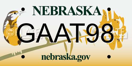 GAAT98 Nebraska License Plate