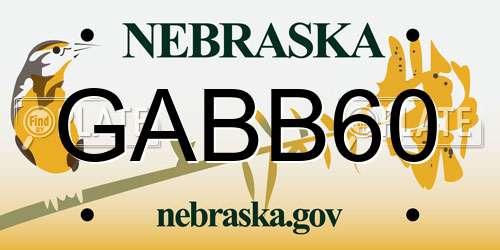 GABB60 Nebraska License Plate