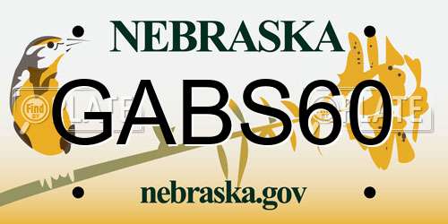 GABS60 Nebraska License Plate