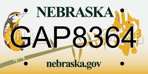 GAP8364 Nebraska License Plate