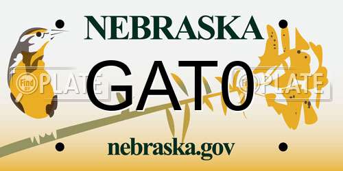GAT0 Nebraska License Plate