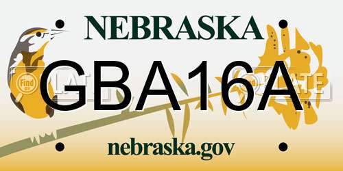 GBA16A Nebraska License Plate