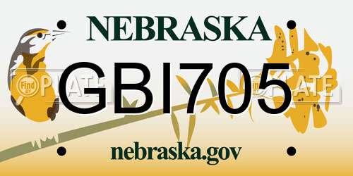 GBI705 Nebraska License Plate