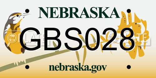 GBS028 Nebraska License Plate