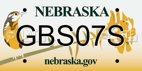 GBS07S Nebraska License Plate