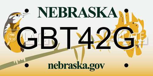 GBT42G Nebraska License Plate
