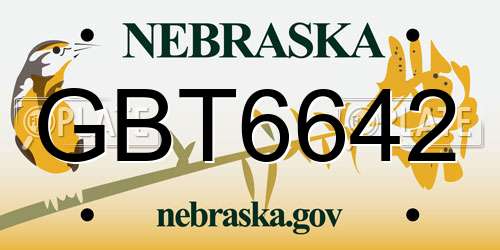 GBT6642 Nebraska License Plate