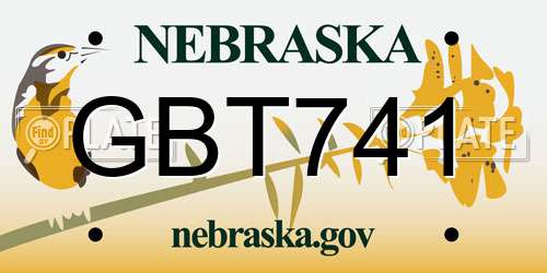 GBT741 Nebraska License Plate