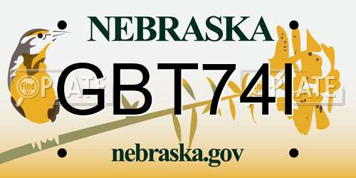 GBT74I Nebraska License Plate
