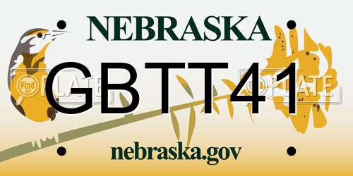 GBTT41 Nebraska License Plate