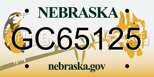GC65125 Nebraska License Plate