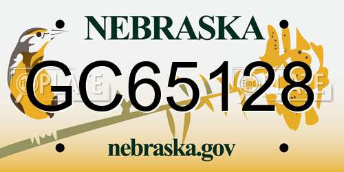 GC65128 Nebraska License Plate