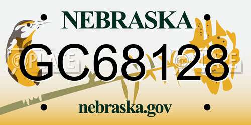 GC68128 Nebraska License Plate