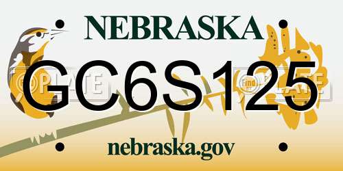GC6S125 Nebraska License Plate