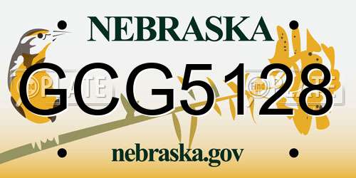 GCG5128 Nebraska License Plate