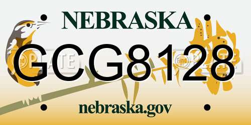 GCG8128 Nebraska License Plate