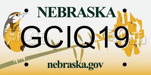 GCIQ19 Nebraska License Plate