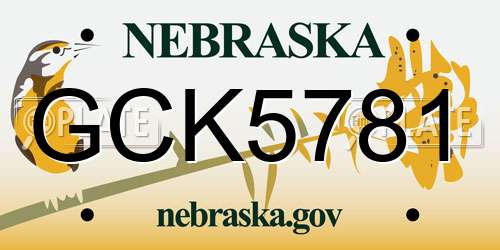 GCK5781 Nebraska License Plate