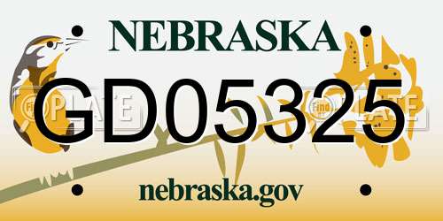 GD05325 Nebraska License Plate