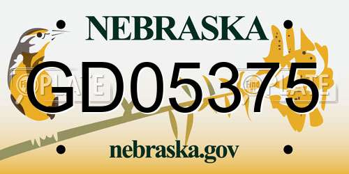 GD05375 Nebraska License Plate