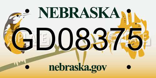 GD08375 Nebraska License Plate