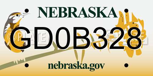 GD0B328 Nebraska License Plate