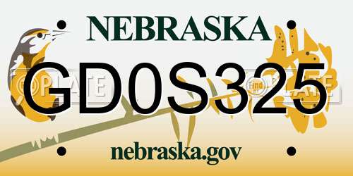 GD0S325 Nebraska License Plate