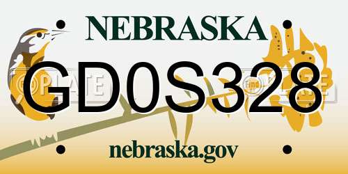 GD0S328 Nebraska License Plate