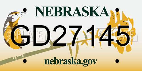 GD27145 Nebraska License Plate
