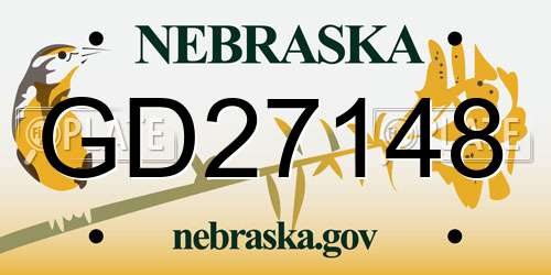 GD27148 Nebraska License Plate