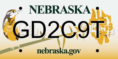 GD2C9T Nebraska License Plate