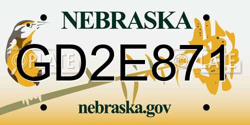 GD2E871 Nebraska License Plate