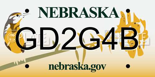 GD2G4B Nebraska License Plate