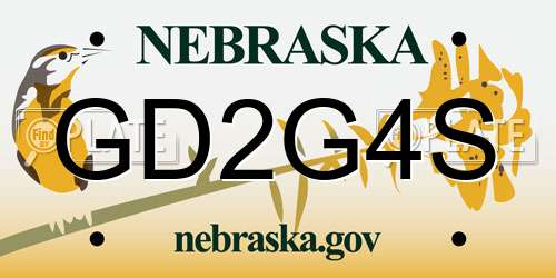 GD2G4S Nebraska License Plate