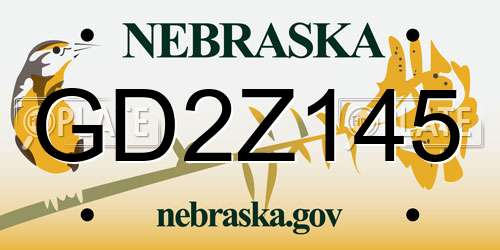 GD2Z145 Nebraska License Plate
