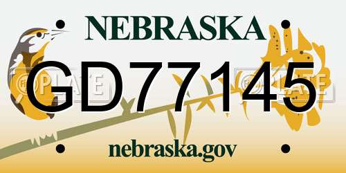 GD77145 Nebraska License Plate