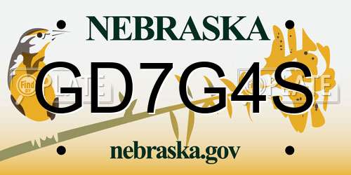 GD7G4S Nebraska License Plate