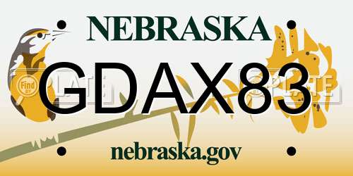 GDAX83 Nebraska License Plate