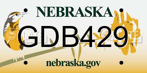 GDB429 Nebraska License Plate