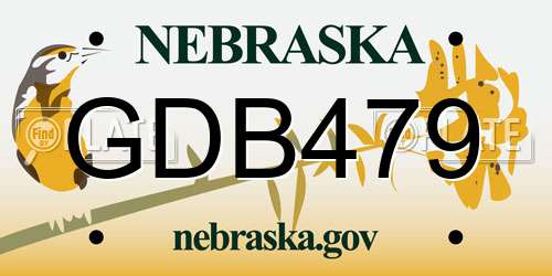 GDB479 Nebraska License Plate