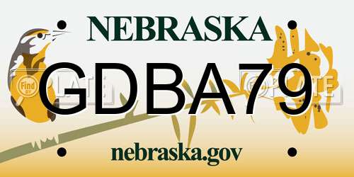 GDBA79 Nebraska License Plate